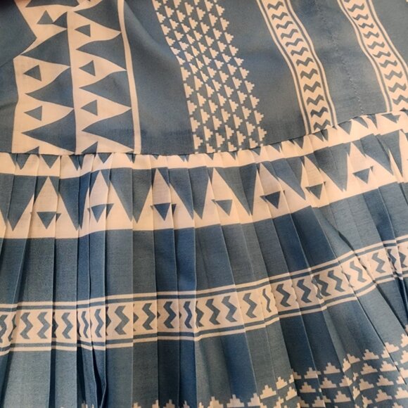 Blue Patterned Mini Dress - Picture 9 of 13